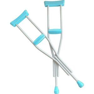 Fashion Doll Crutches Medical Accessories For 11.5" Dolls White & Blue